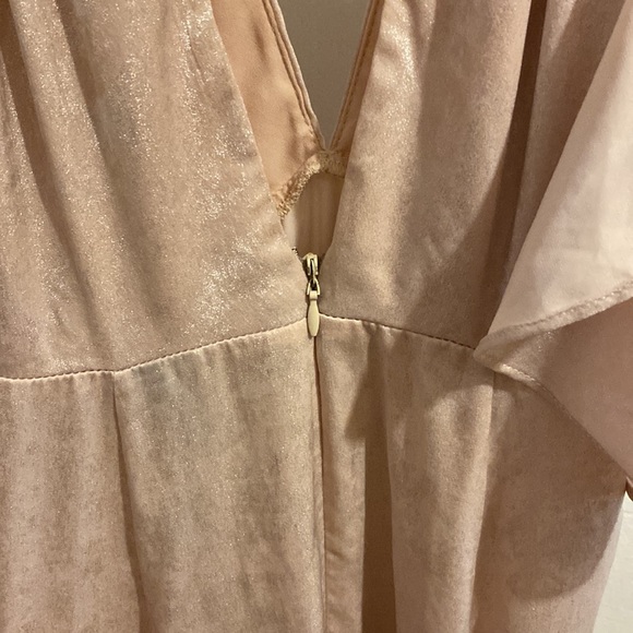 Topshop Cold Shoulder Blush and Metalic maxi dress - Picture 8 of 9